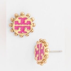 Tory Burch Pink enamel studs